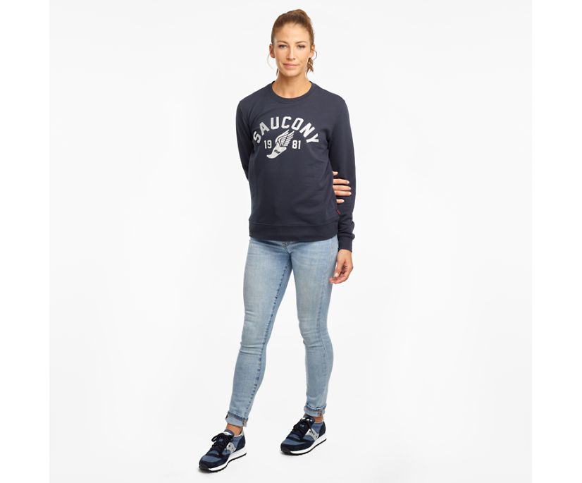 Women's Saucony Rested Crewneck Shirts Navy | Singapore 285NWYB